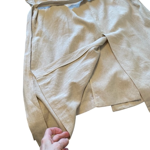 MARFINNO GG-Made in Uruguay-Double Breasted—Linen -Tie Waist Trench Coat-NWT - Picture 14 of 15